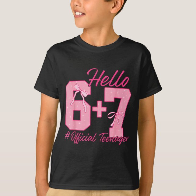 Camiseta 13th Birthday Teenager Six Seven Coquette Bow 6 7  (Anverso)