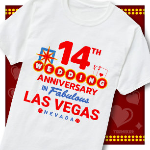 Camiseta 14º Aniversario de Boda Fabulosa Pareja de Las Veg