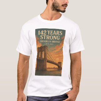 Camiseta 142 años fuerte - El puente de Brooklyn