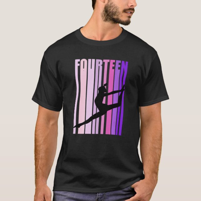 Camiseta 14.ª Gimnasia Retro Baile de cumpleaños (Anverso)