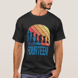 Camiseta 14.º Ajedrez Retro Chica De Niño De 14 Años