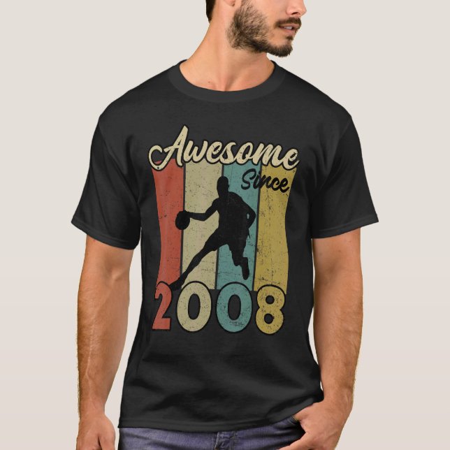 Camiseta 14.º cumpleaños impresionante desde el baloncesto  (Anverso)