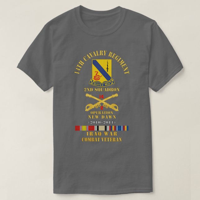 Camiseta 14.º Regimiento Cavalry con Cav Br 2º Escuadrón ON (Diseño del anverso)