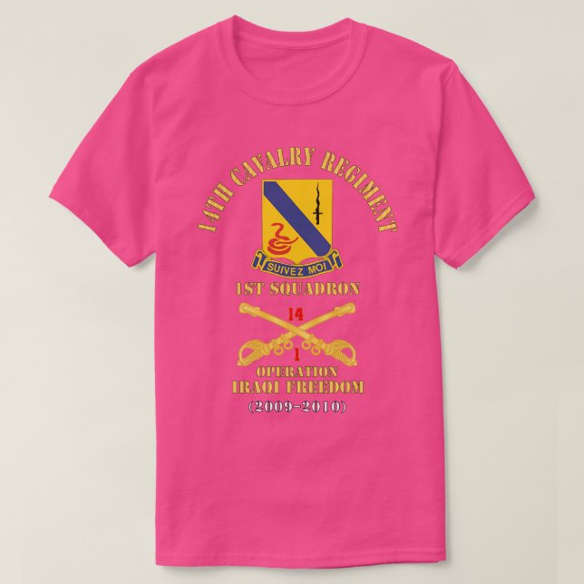 Camiseta 14.º Regimiento de Cavalry con Cav Br 1ª Ópera Esc (Diseño del anverso)