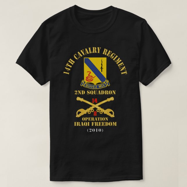 Camiseta 14.º Regimiento de Cavalry con Cav Br 2ª Ópera Esc (Diseño del anverso)