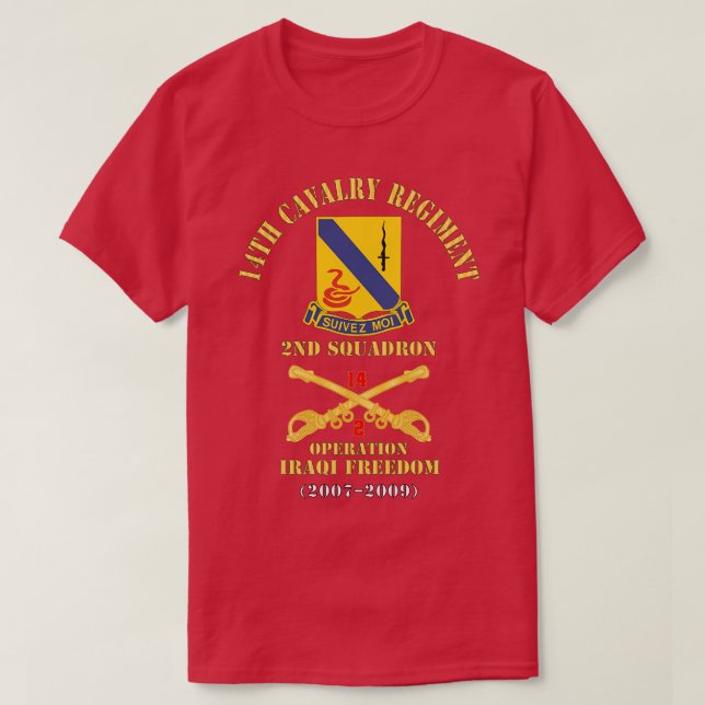 Camiseta 14.º Regimiento de Cavalry con Cav Br 2ª Ópera Esc (Diseño del anverso)
