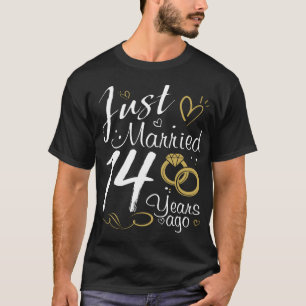Camiseta 14° Aniversario del Boda. Solo casado hace 14 añ