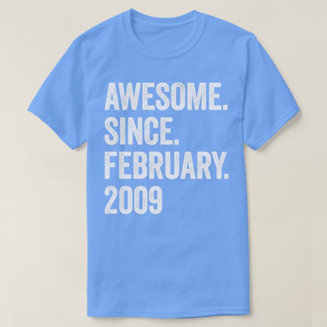 Camiseta 14 años de asombro desde febrero de 2009 14º cumpl (Diseño del anverso)