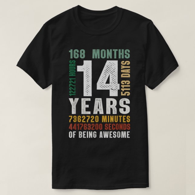 Camiseta 14 Años De Ser Increíble Un Regalo De Cumpleaños P (Diseño del anverso)