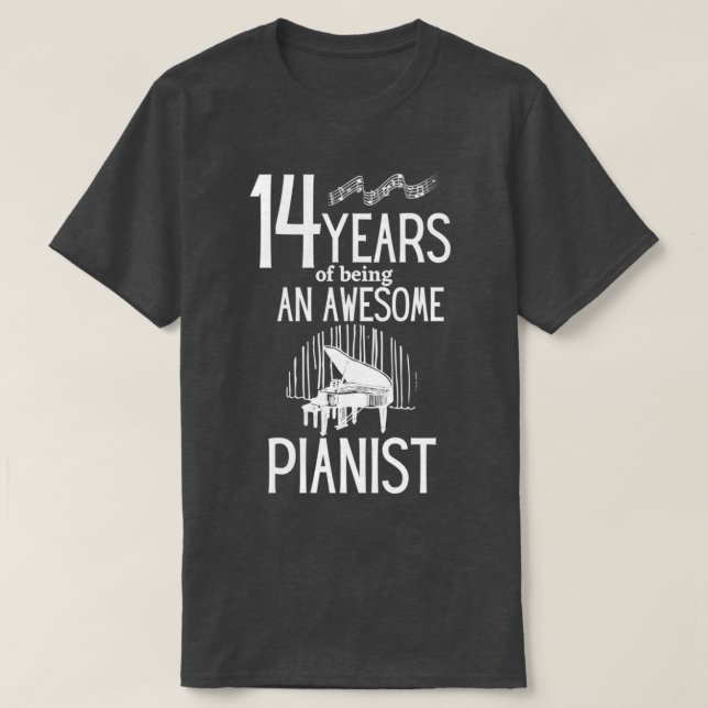 Camiseta 14 años de ser un increíble pianistaTShirt 1 (Diseño del anverso)