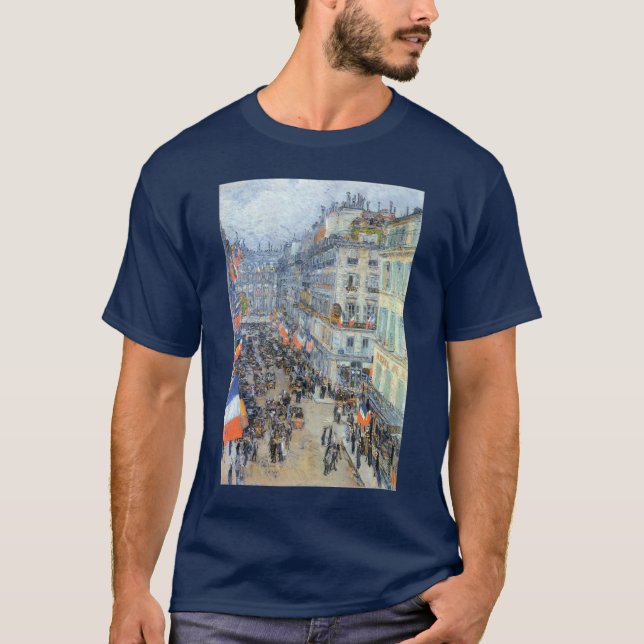 Camiseta 14 de julio, calle Daunou por Childe Hassam (Anverso)