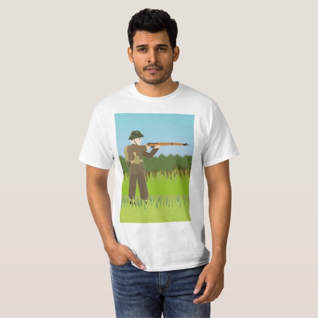 Camiseta 14# fusilero británico, día D (Segunda Guerra (Anverso completo)