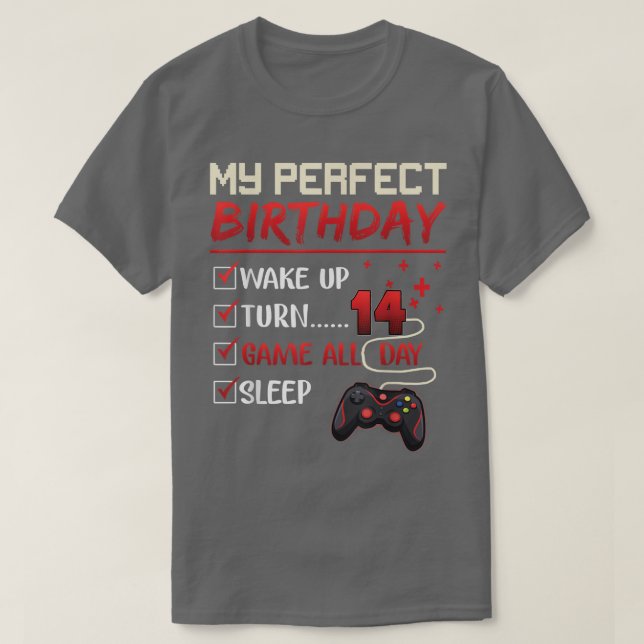 Camiseta 14 Year Old Gamer Gift Boy Teen 14th Perfect Birth (Diseño del anverso)