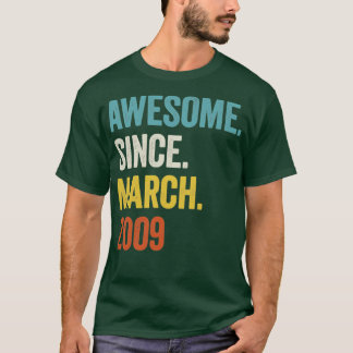 Camiseta 14 Years Awesome Since March 2009 14th Birthday2