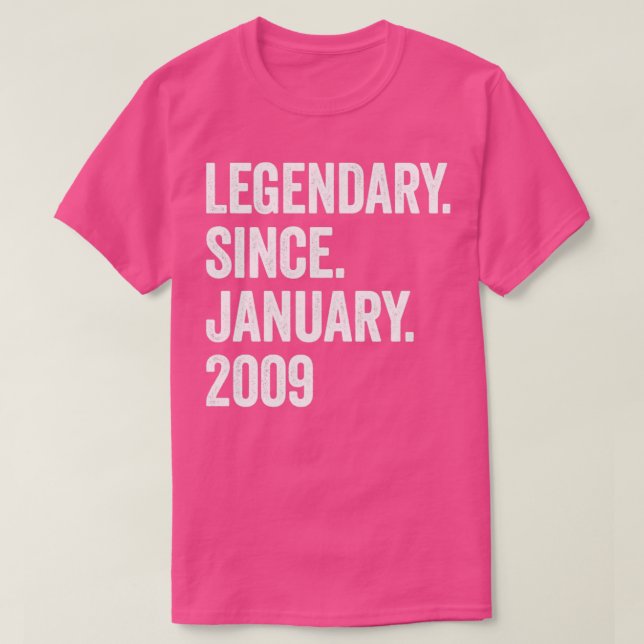Camiseta 14 Years Legendary Since January 2009 14th Birthda (Diseño del anverso)