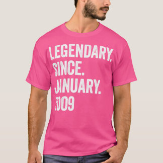 Camiseta 14 Years Legendary Since January 2009 14th Birthda