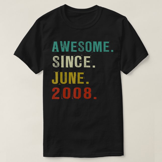 Camiseta 14 Years Old Awesome Since June 2008 14th Birthday (Diseño del anverso)