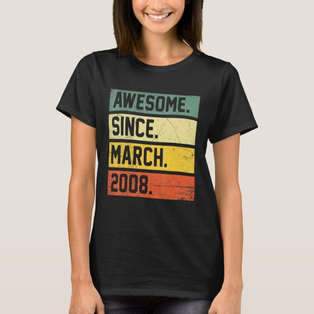 Camiseta 14th Birthday  14 Years Old Awesome Since March 20 (Anverso)