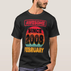 Camiseta 14th Birthday Born In February 2008 14yrs Old Teen