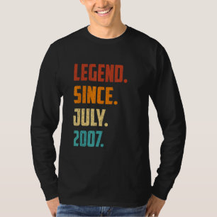 Camiseta 15ª leyenda de cumpleaños desde julio de 2007 15 a