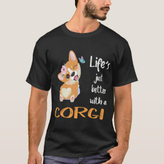 Camiseta 150 La vida es mejor con un corgi