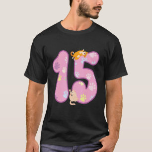 Camiseta 15.ª fiesta de cumpleaños de un gato