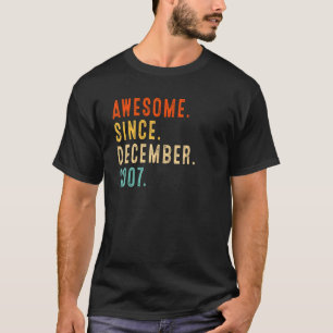Camiseta 15.ª idea de cumpleaños increíble desde diciembre