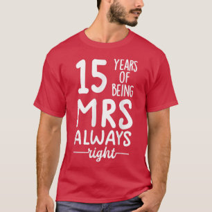 Camiseta 15.º aniversario boda parejas de tee que se unen 1