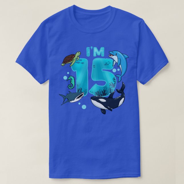 Camiseta 15.º cumpleaños bajo el mar (Diseño del anverso)