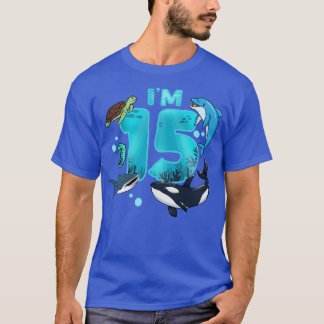 Camiseta 15.º cumpleaños bajo el mar