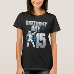 Camiseta 15.º cumpleaños niño Dabbing Robot