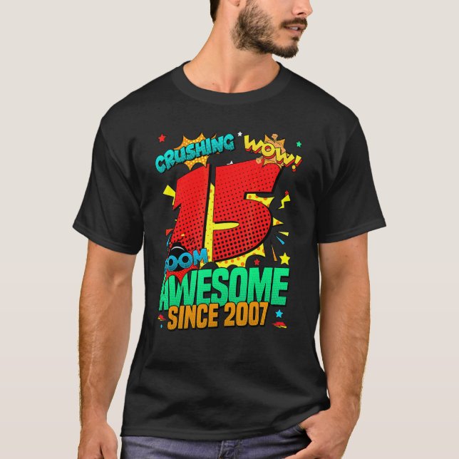 Camiseta 15.º Nacimiento Estilo Cómico Impresionante desde  (Anverso)