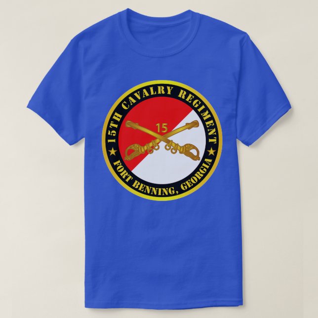 Camiseta 15.º Regimiento de Cavalry Ft Benning GA con Rama  (Diseño del anverso)