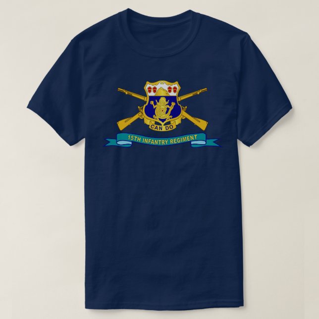 Camiseta 15.º Regimiento de Infantería DUI w Br Ribbon X (Diseño del anverso)