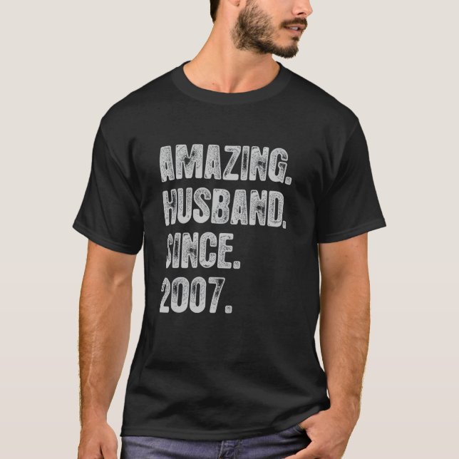 Camiseta 15° Aniversario Boda De Su Asombroso Esposo (Anverso)