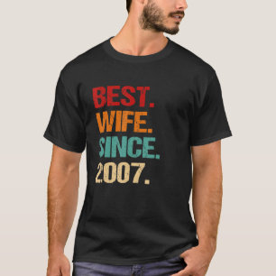 Camiseta 15° Aniversario Boda Retro Mejor Esposa Desde 2000