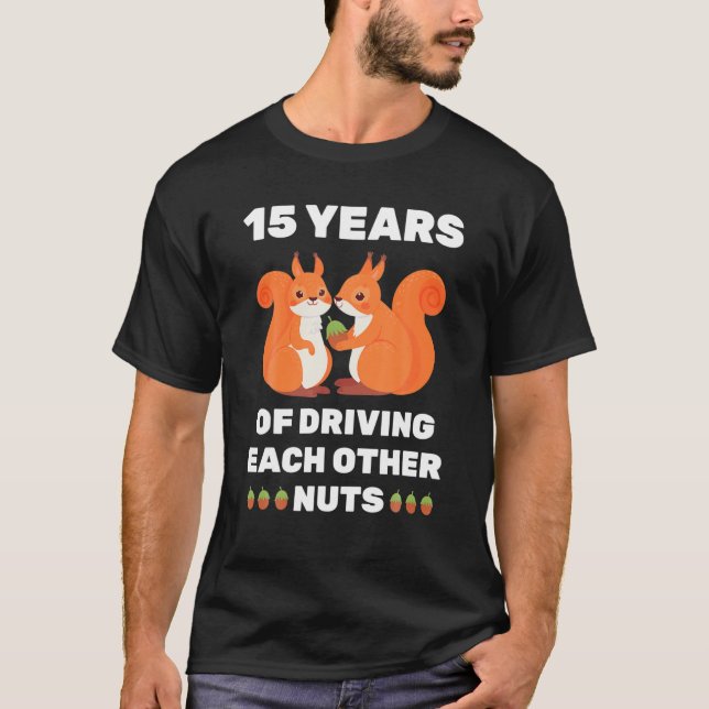 Camiseta 15 Aniversario De Bodas De Dos Años Divertidos Par (Anverso)
