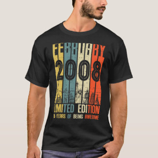 Camiseta 15 años asombroso desde febrero de 2008 15º nacimi