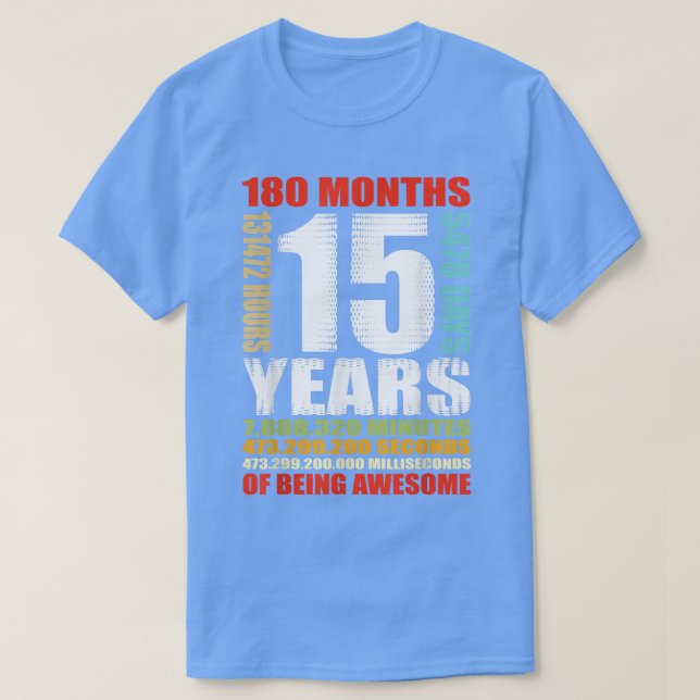 Camiseta 15 Años Chicas Niños De 15 Años De Edad (Diseño del anverso)