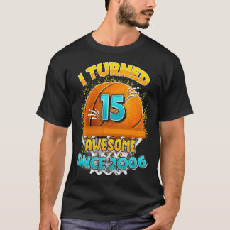 Camiseta 15 años de baloncesto cumple 15 años de edad Gif