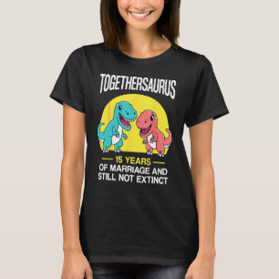 Camiseta 15 años de Boda en la divertida T-Rex Coupl