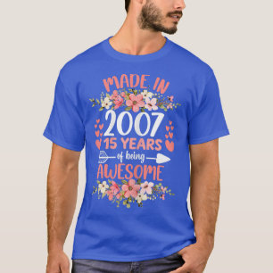 Camiseta 15 años de edad 15º cumpleaños de mujeres Chicas e