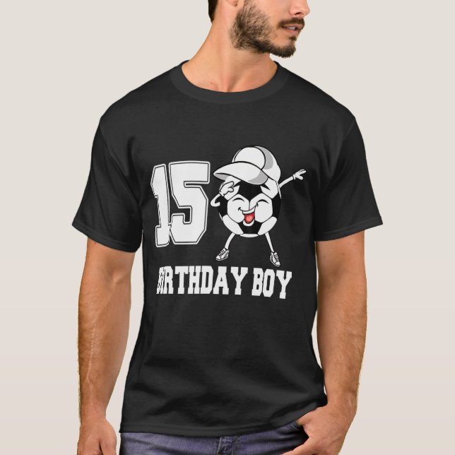 Camiseta 15 años de edad Dabbing Soccer 15th Birthday Boy T (Anverso)