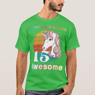 Camiseta 15 años de unicornio vintage por ser un increíble 