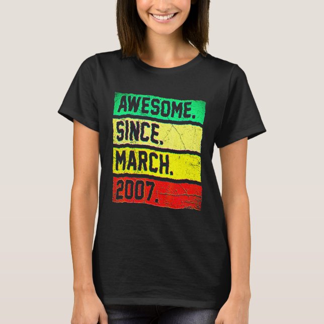 Camiseta 15 Cumpleaños  15 Años Increíble Desde 20 de Marzo (Anverso)