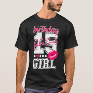 Camiseta 15 cumpleaños número de colegio de TShirt beso ros