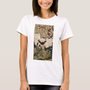 Camiseta 15. el 梅花群鶴図, ciruelo del 若冲 florece y las grúas,