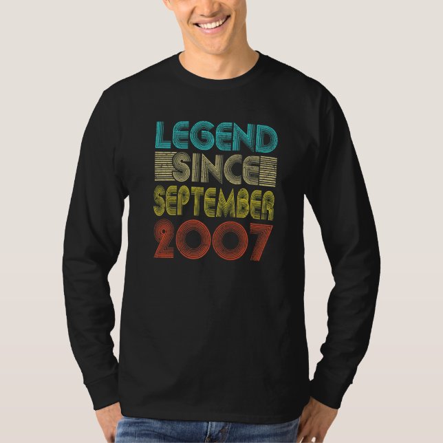 Camiseta 15 Years Old  Legend Since September 2007 15th Bir (Anverso)