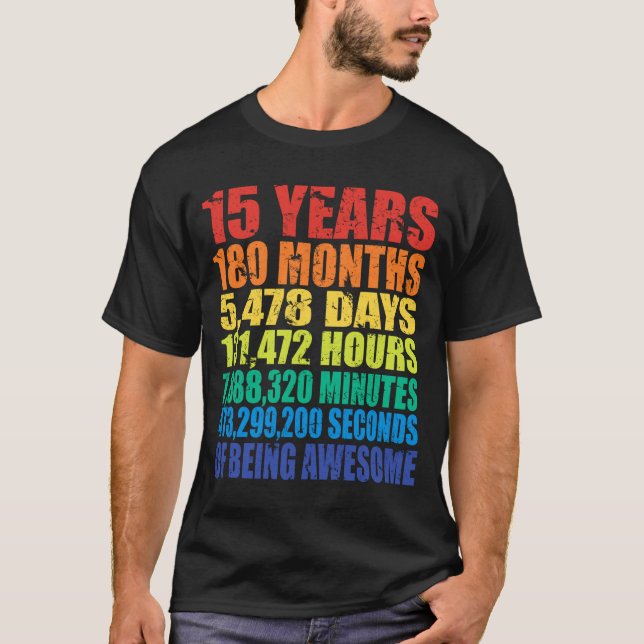 Camiseta 15th Birthday, Boys &amp; Girls, Cool 15 Years Of  (Anverso)