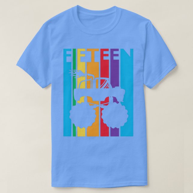 Camiseta 15th Birthday Gift Fifn Retro Monster Truck 15 Yea (Diseño del anverso)